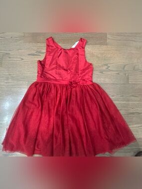 Girls Red Dress H&M Size 8 Formal Holiday Outfit